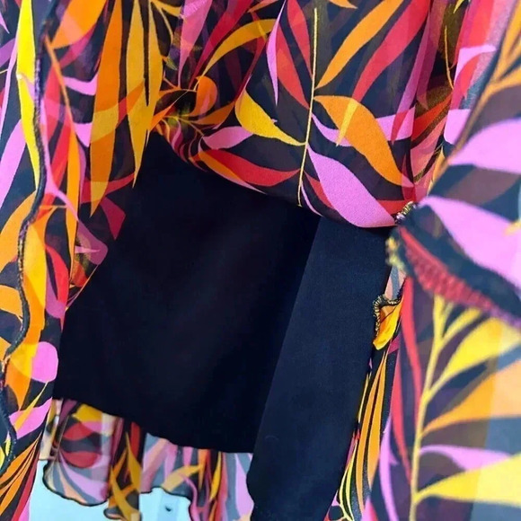 2/$30 Heads Up Large Tropical Floral A Line Skirt Flowy Hawaiian Party Vintage - Picture 7 of 7